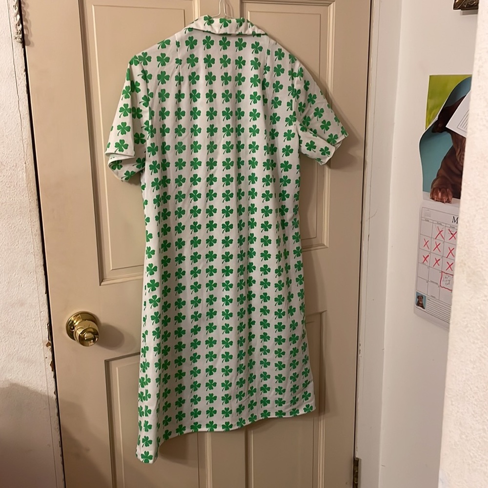 Vintage 1970s White Shamrock Irish Dress. Size: 12 USED! - Picture 5 of 9